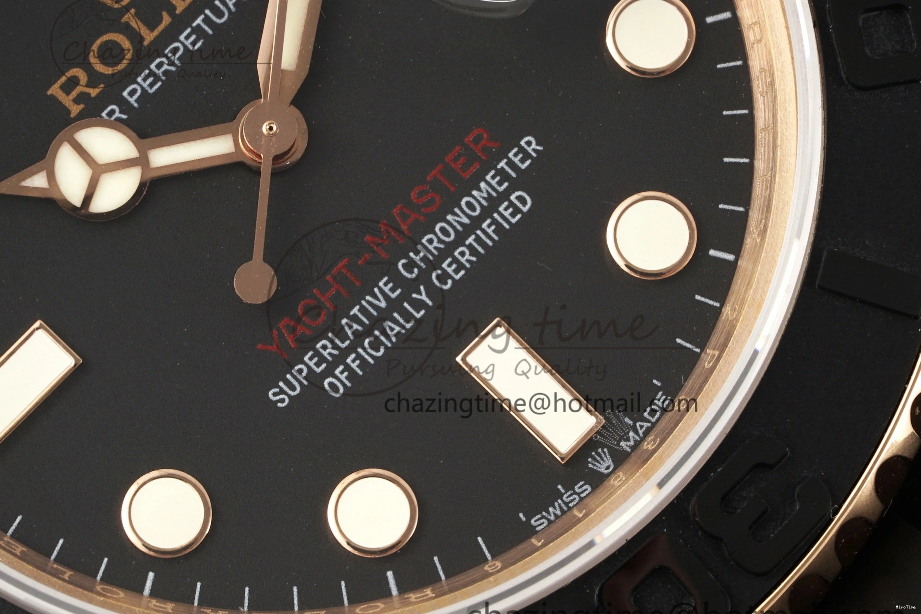 MiroTime 0213 RelaxedFit Yacht-Master 126655 RG APSF Best Edition Black Dial on Black Rubber Strap A 1949